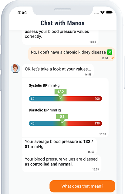 Figure blood pressure feedback in chat